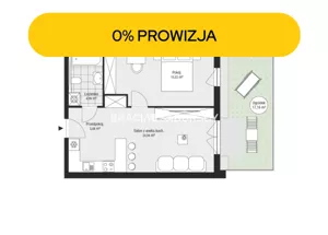 Mieszkanie dwupokojowe 46,94 m², Kraków, Podgórze, Rybitwy, Bukowa, Sprzedaż