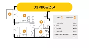 Mieszkanie dwupokojowe 38,07 m², Kraków, Bronowice, Na Błonie, Sprzedaż
