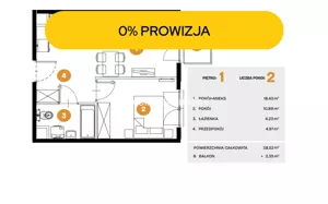 Mieszkanie dwupokojowe 38,52 m², Kraków, Bronowice, Na Błonie, Sprzedaż