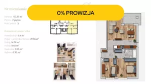 Mieszkanie trzypokojowe 65,33 m², Wieliczka, Dębowa, Sprzedaż