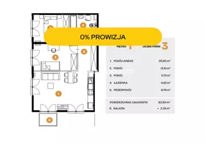 Mieszkanie trzypokojowe 63,90 m², Kraków, Bronowice, Na Błonie, Sprzedaż