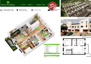 Mieszkanie trzypokojowe 62,05 m², Tarnów, Zabłocie, Skrzyszowska, Sprzedaż
