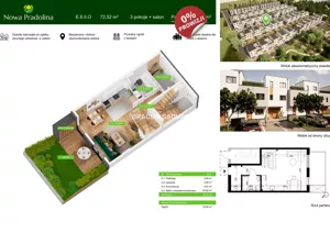 Mieszkanie czteropokojowe 72,52 m², Tarnów, Zabłocie, Skrzyszowska, Sprzedaż