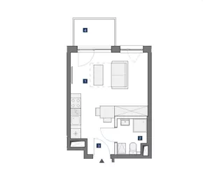 Mieszkanie jednopokojowe 26,00 m², Warszawa, Mokotów, Bokserska, Sprzedaż