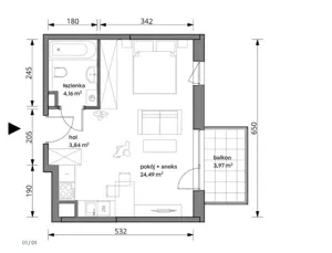 Mieszkanie jednopokojowe 32,00 m², Warszawa, Włochy, Trzcinowa, Sprzedaż