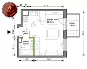 Mieszkanie jednopokojowe 26,00 m², Warszawa, Włochy, Trzcinowa, Sprzedaż