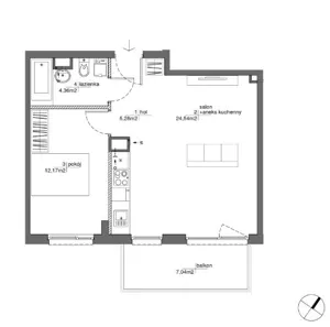 Mieszkanie dwupokojowe 46,00 m², Warszawa, Mokotów, Antoniewska, Sprzedaż