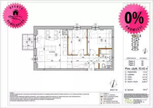 Mieszkanie dwupokojowe 53,42 m², Warszawa, Rembertów, Chełmżyńska, Sprzedaż
