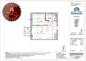 Mieszkanie dwupokojowe 36,00 m², Warszawa, Rembertów, Chełmżyńska, Sprzedaż