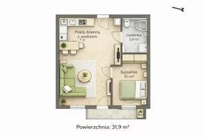 Mieszkanie dwupokojowe 32,00 m², Warszawa, Białołęka, Mańkowska, Sprzedaż
