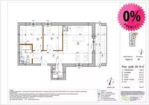 Mieszkanie trzypokojowe 55,00 m², Warszawa, Rembertów, Chełmżyńska, Sprzedaż