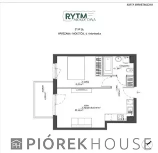 2 pokoje, mieszkanie 39,10 m², piętro 2, oferta nr , 90912/6624/OMS, Warszawa, Mokotów, Mokotów, Antoniewska