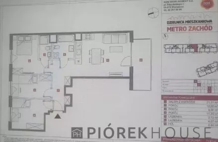 4 pokoje, mieszkanie 71,03 m², piętro 4, oferta nr , 91823/6624/OMS, Warszawa, Bemowo, Bemowo, Człuchowska