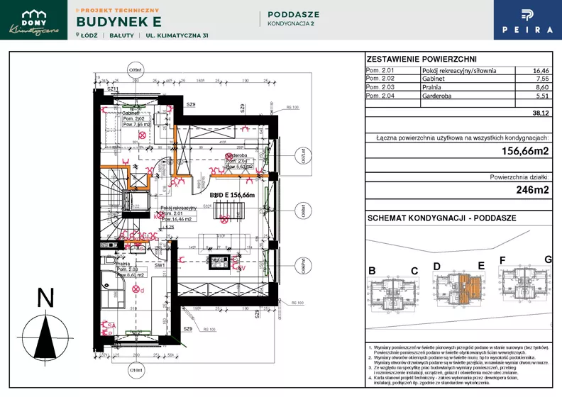 Dom 156,66 m², oferta nr 31 E, Domy Klimatyczna, Łódź, Bałuty, Bałuty, ul. Wycieczkowa 31