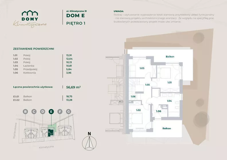 Dom 156,66 m², oferta nr 31 E, Domy Klimatyczna, Łódź, Bałuty, Bałuty, ul. Wycieczkowa 31