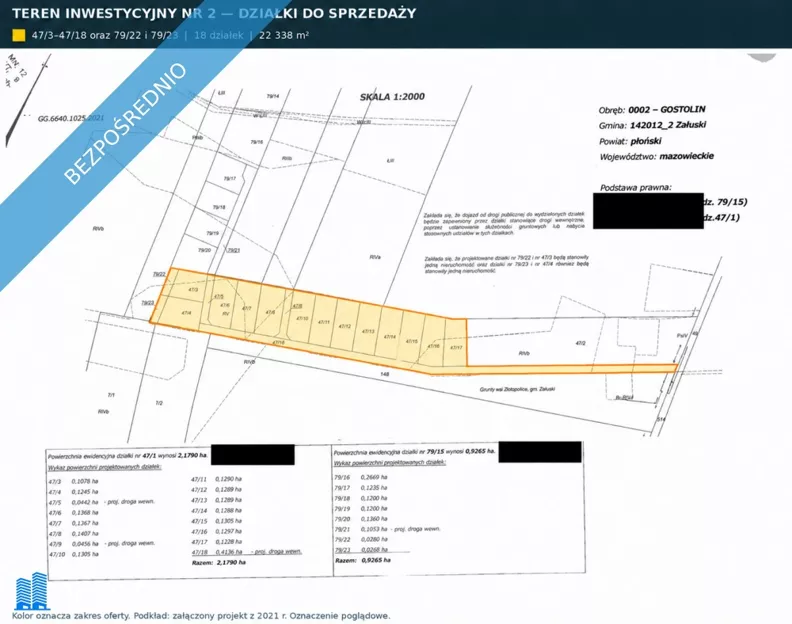 Działka 22 338,00 m², oferta nr , 44163, Gostolin