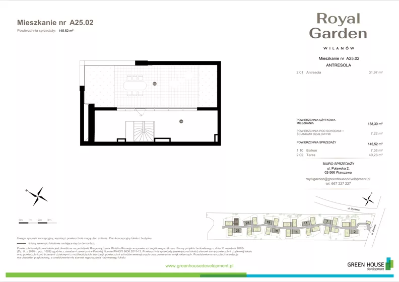 Dom 138,30 m², oferta nr A25.02, Royal Garden Wilanów, Warszawa, Wilanów, Błonia Wilanowskie, ul. Zdrowa 2