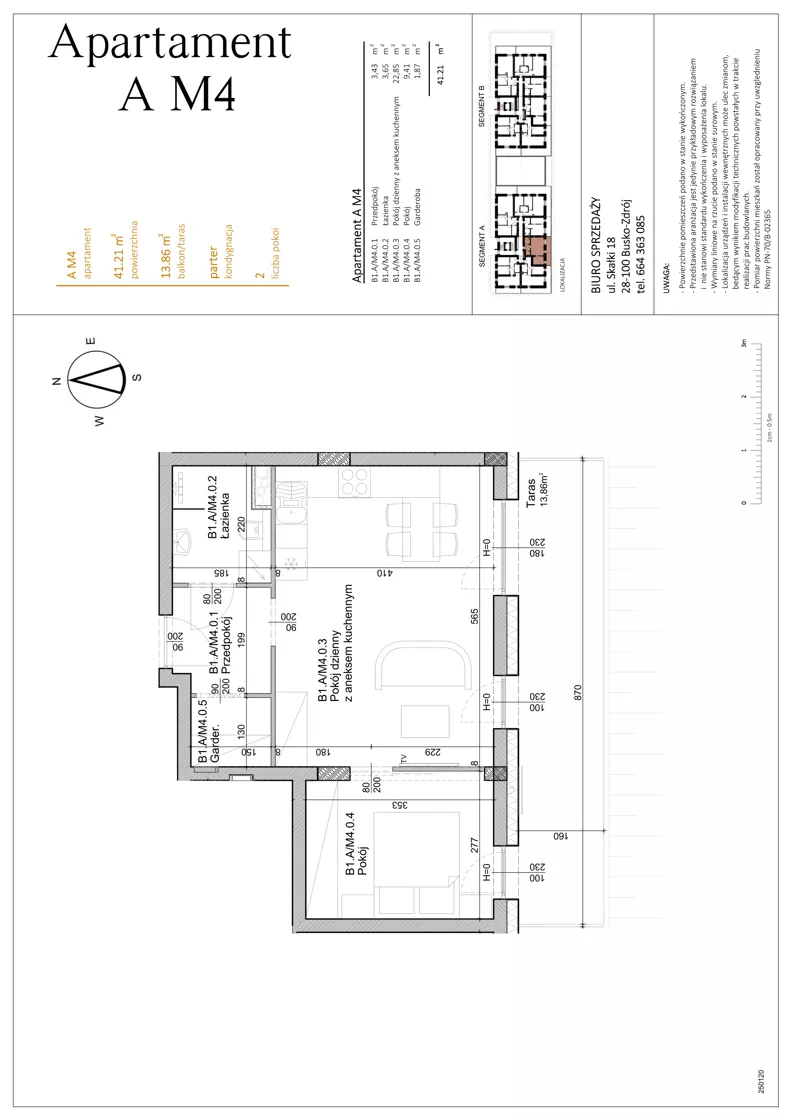 2 pokoje, mieszkanie 41,21 m², parter, oferta nr AM4, Osiedle Rodzinne 3, Busko-Zdrój, ul. Młyńska