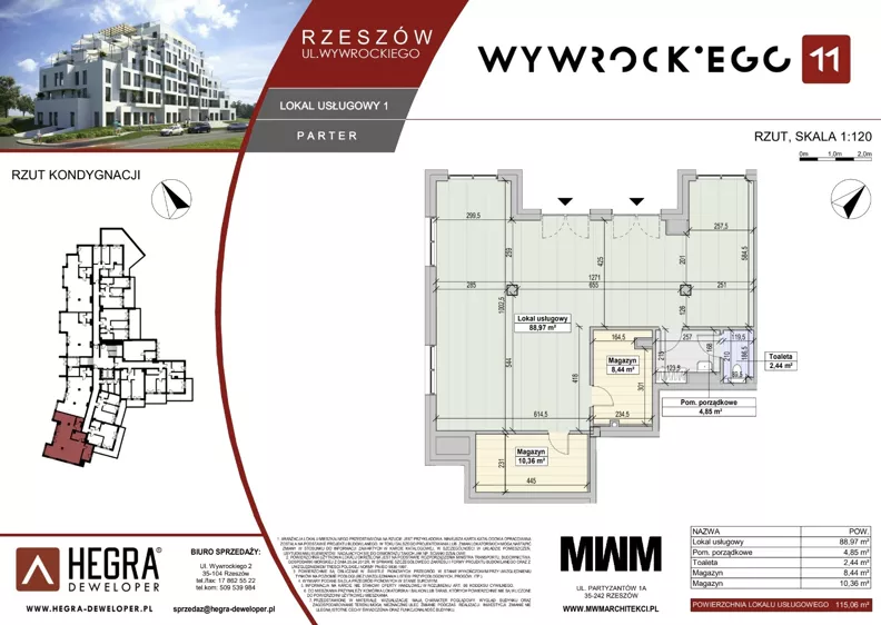 Lokal użytkowy 115,06 m², oferta nr LU1, Wywrockiego 11 - lokale usługowe, Rzeszów, Staroniwa, ul. Wywrockiego 11