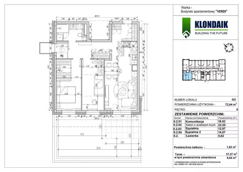 3 pokoje, mieszkanie 72,64 m², parter, oferta nr A/0/2, Verdi, Warka, ul. Armii Krajowej