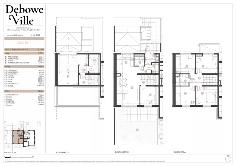 Dom 159,02 m², oferta nr B8.A, Dębowe Ville, Lublin, Ponikwoda, ul. Dębowa