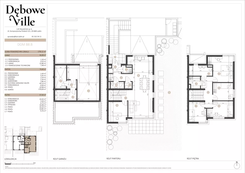 Dom 178,12 m², oferta nr B8.B, Dębowe Ville, Lublin, Ponikwoda, ul. Dębowa