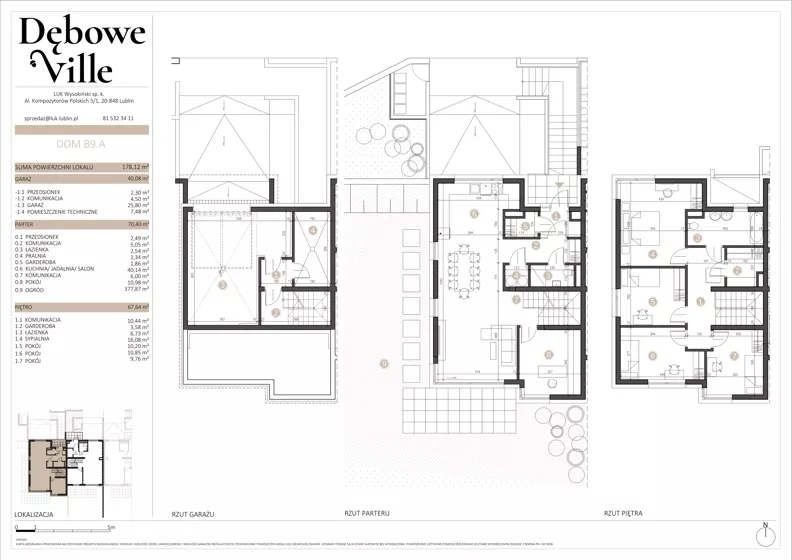 Dom 178,12 m², oferta nr B9.A, Dębowe Ville, Lublin, Ponikwoda, ul. Dębowa