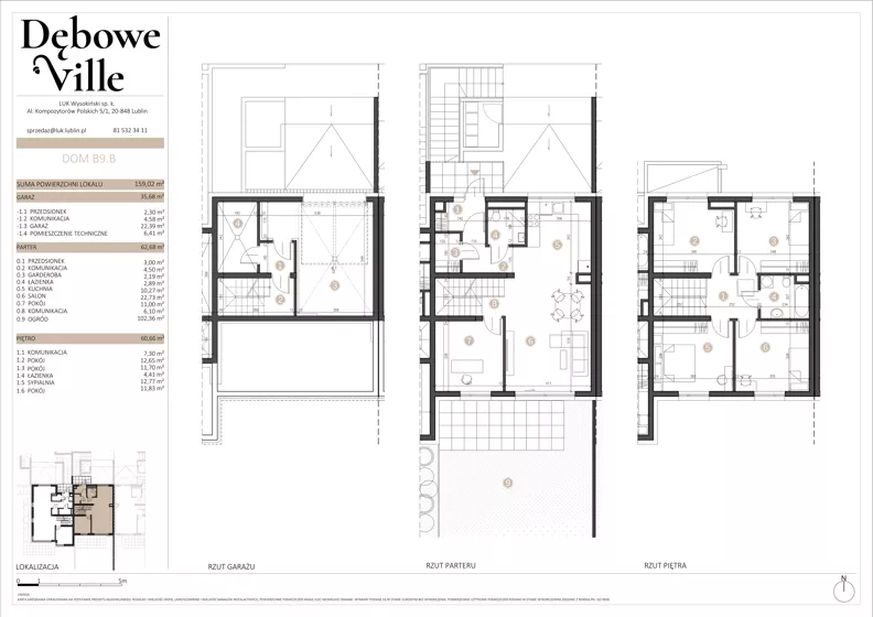 Dom 159,02 m², oferta nr B9.B, Dębowe Ville, Lublin, Ponikwoda, ul. Dębowa