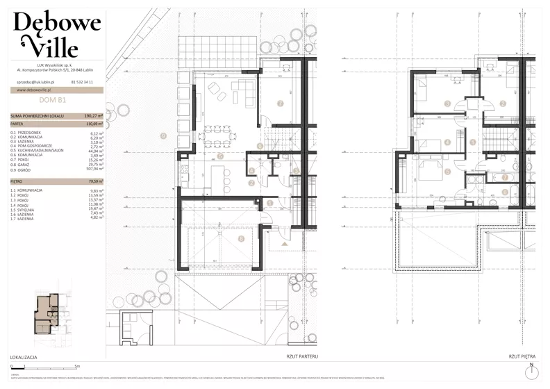 Dom 190,27 m², oferta nr B1, Dębowe Ville, Lublin, Ponikwoda, ul. Dębowa