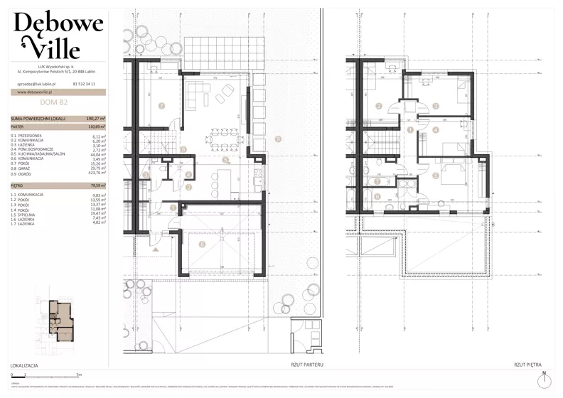 Dom 190,27 m², oferta nr B2, Dębowe Ville, Lublin, Ponikwoda, ul. Dębowa