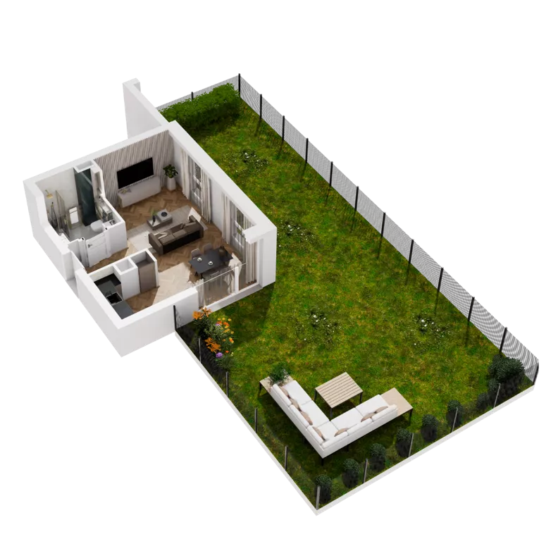1 pokój, mieszkanie 31,12 m², parter, oferta nr C1.01, Awionika, Gdańsk, Matarnia, ul. Radiowa