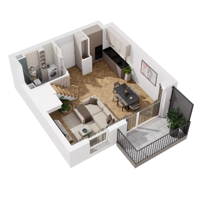 1 pokój, mieszkanie 60,60 m², piętro 2, oferta nr B1.A.09, Awionika, Gdańsk, Matarnia, ul. Radiowa