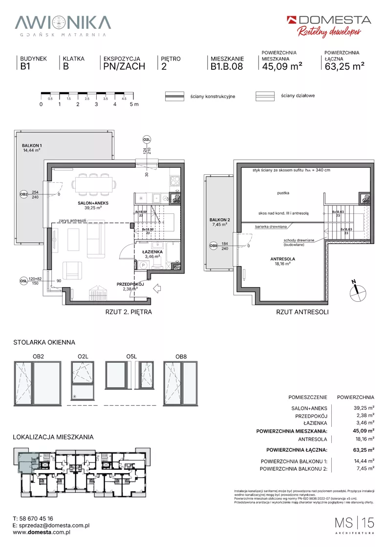 1 pokój, mieszkanie 63,25 m², piętro 2, oferta nr B1.B.08, Awionika, Gdańsk, Matarnia, ul. Radiowa