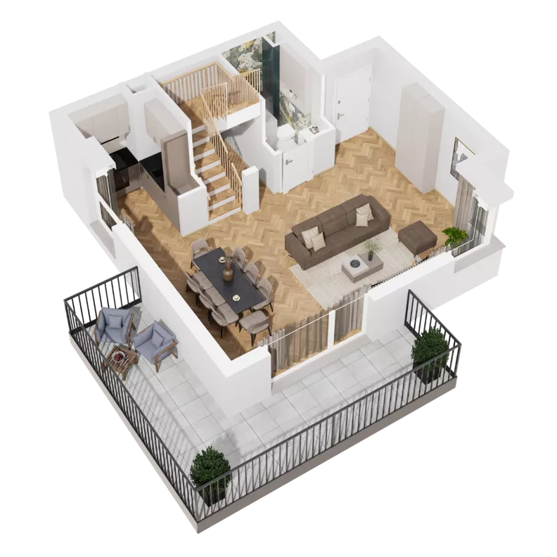 1 pokój, mieszkanie 63,25 m², piętro 2, oferta nr B1.B.08, Awionika, Gdańsk, Matarnia, ul. Radiowa