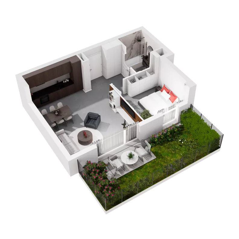 2 pokoje, mieszkanie 49,15 m², parter, oferta nr 9.A.01, Urzeka - budynek 9, Gdańsk, Jasień, ul. Guderskiego / Czermińskiego
