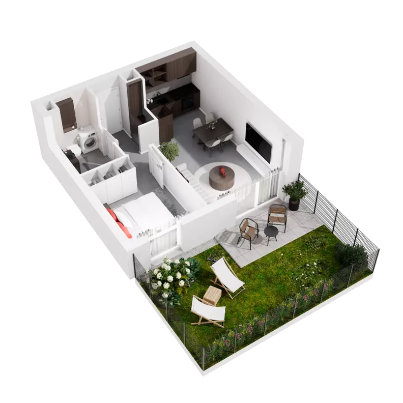 2 pokoje, mieszkanie 35,08 m², parter, oferta nr 9.A.04, Urzeka - budynek 9, Gdańsk, Jasień, ul. Guderskiego / Czermińskiego