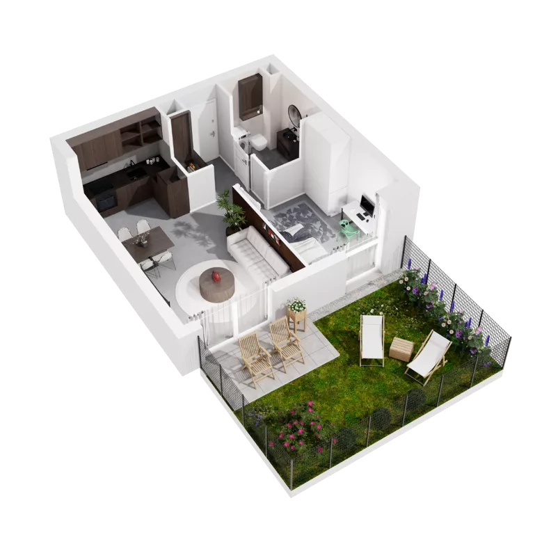 2 pokoje, mieszkanie 36,20 m², parter, oferta nr 9.A.05, Urzeka - budynek 9, Gdańsk, Jasień, ul. Guderskiego / Czermińskiego