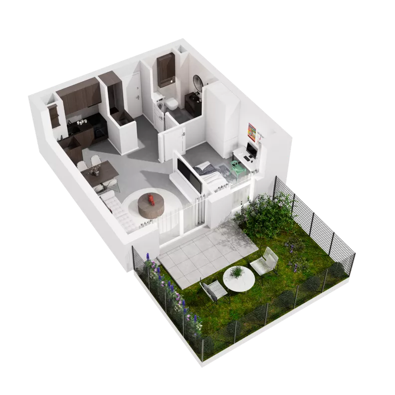 2 pokoje, mieszkanie 33,21 m², parter, oferta nr 9.A.06, Urzeka - budynek 9, Gdańsk, Jasień, ul. Guderskiego / Czermińskiego