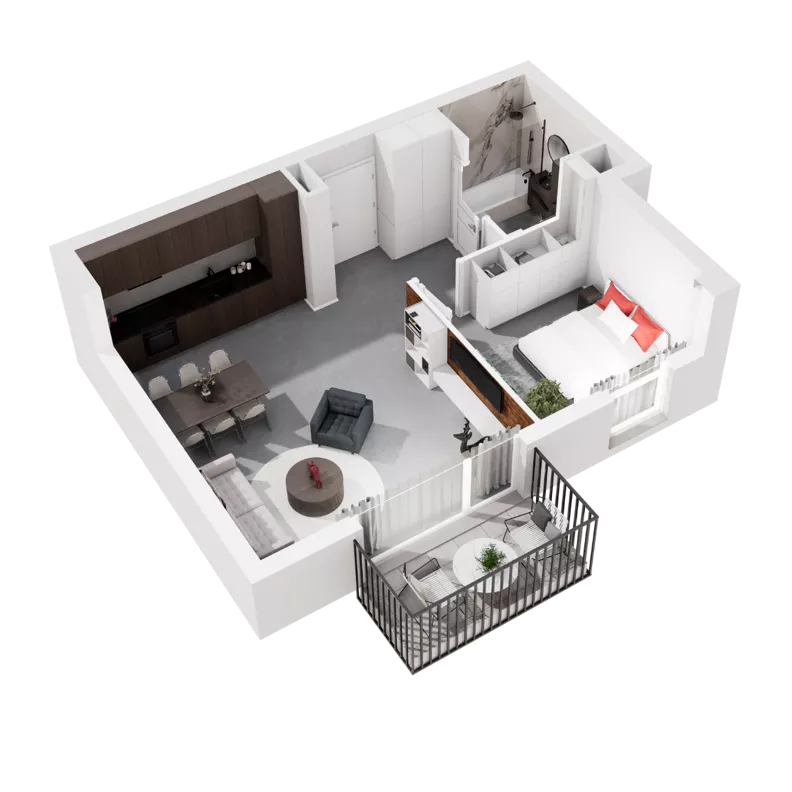 2 pokoje, mieszkanie 49,21 m², piętro 1, oferta nr 9.A.10, Urzeka - budynek 9, Gdańsk, Jasień, ul. Guderskiego / Czermińskiego