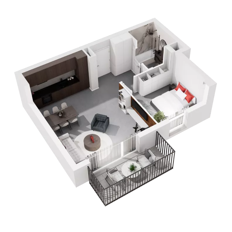 2 pokoje, mieszkanie 49,21 m², piętro 3, oferta nr 9.A.28, Urzeka - budynek 9, Gdańsk, Jasień, ul. Guderskiego / Czermińskiego