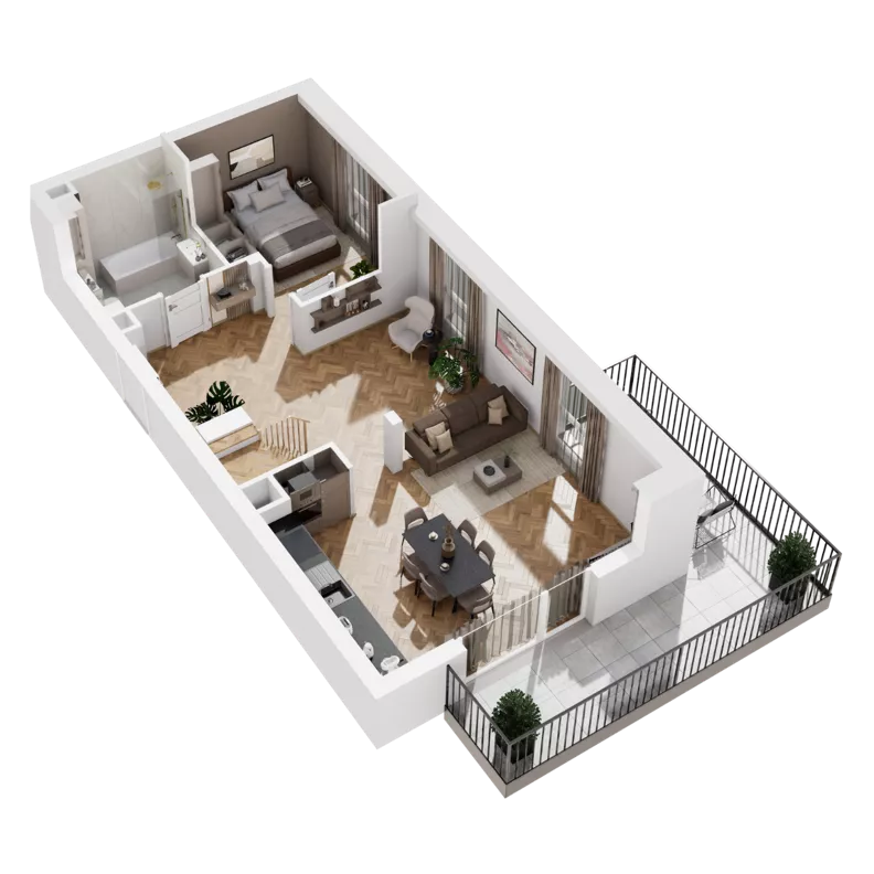 2 pokoje, mieszkanie 85,04 m², piętro 2, oferta nr B1.A.06, Awionika, Gdańsk, Matarnia, ul. Radiowa