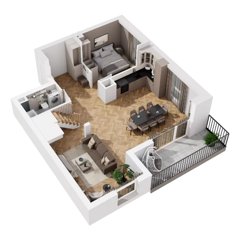 2 pokoje, mieszkanie 93,94 m², piętro 2, oferta nr B1.A.07, Awionika, Gdańsk, Matarnia, ul. Radiowa