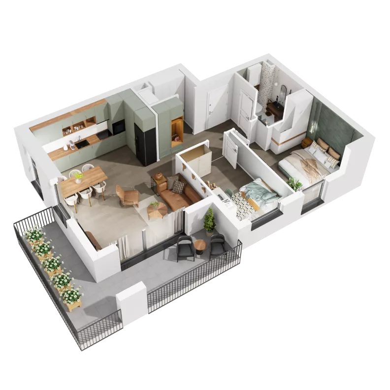 3 pokoje, mieszkanie 66,61 m², piętro 3, oferta nr 6.A.29, Urzeka - budynek 6 , Gdańsk, Jasień, ul. Guderskiego / Czermińskiego