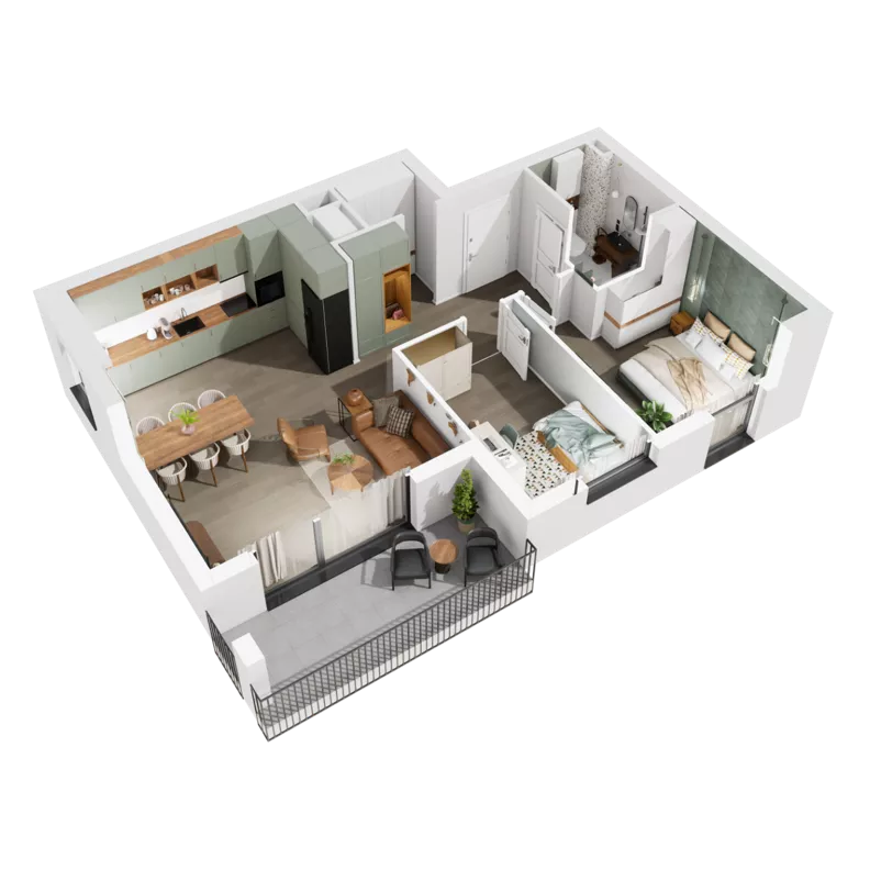 3 pokoje, mieszkanie 63,11 m², piętro 2, oferta nr 7.A.21, Urzeka - budynek 7, Gdańsk, Jasień, ul. Guderskiego / Czermińskiego