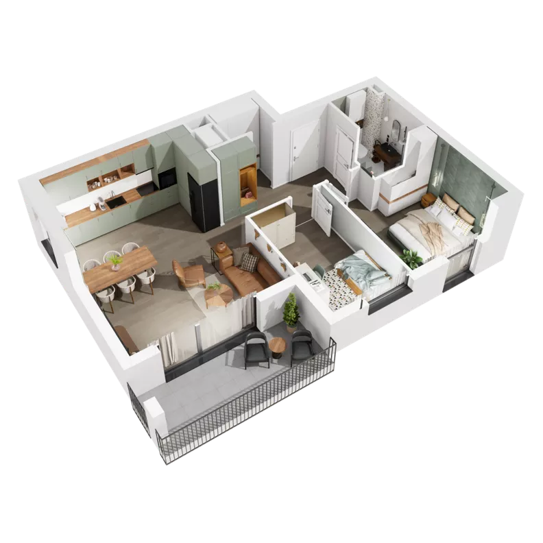 3 pokoje, mieszkanie 63,11 m², piętro 3, oferta nr 7.A.30, Urzeka - budynek 7, Gdańsk, Jasień, ul. Guderskiego / Czermińskiego