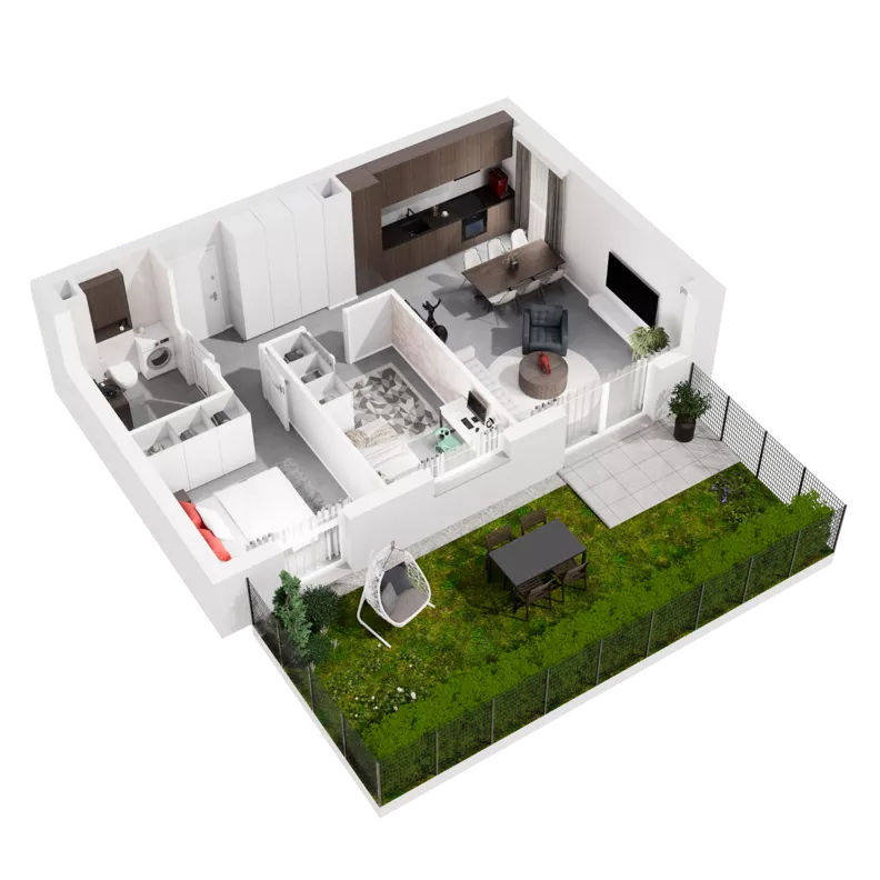 3 pokoje, mieszkanie 54,61 m², parter, oferta nr 9.A.03, Urzeka - budynek 9, Gdańsk, Jasień, ul. Guderskiego / Czermińskiego