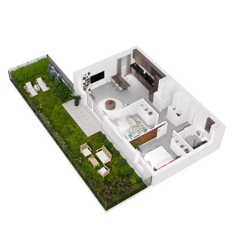 3 pokoje, mieszkanie 63,06 m², parter, oferta nr 9.A.07, Urzeka - budynek 9, Gdańsk, Jasień, ul. Guderskiego / Czermińskiego
