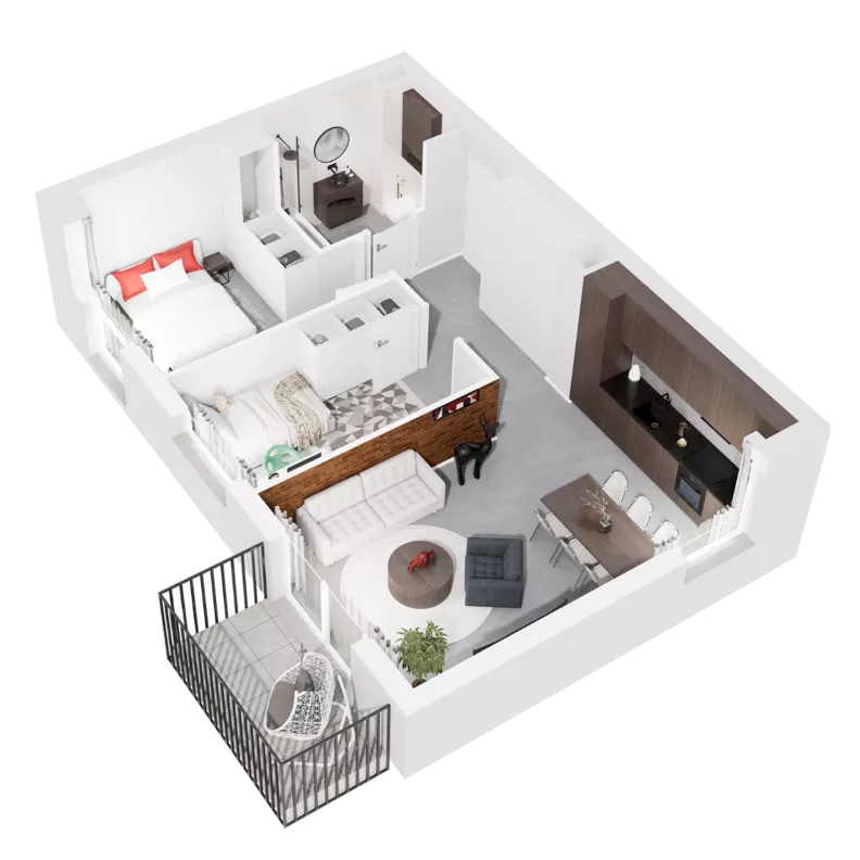 3 pokoje, mieszkanie 54,66 m², piętro 1, oferta nr 9.A.12, Urzeka - budynek 9, Gdańsk, Jasień, ul. Guderskiego / Czermińskiego
