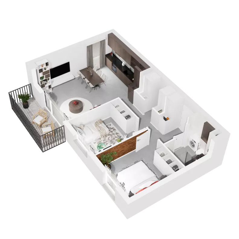 3 pokoje, mieszkanie 63,11 m², piętro 1, oferta nr 9.A.16, Urzeka - budynek 9, Gdańsk, Jasień, ul. Guderskiego / Czermińskiego