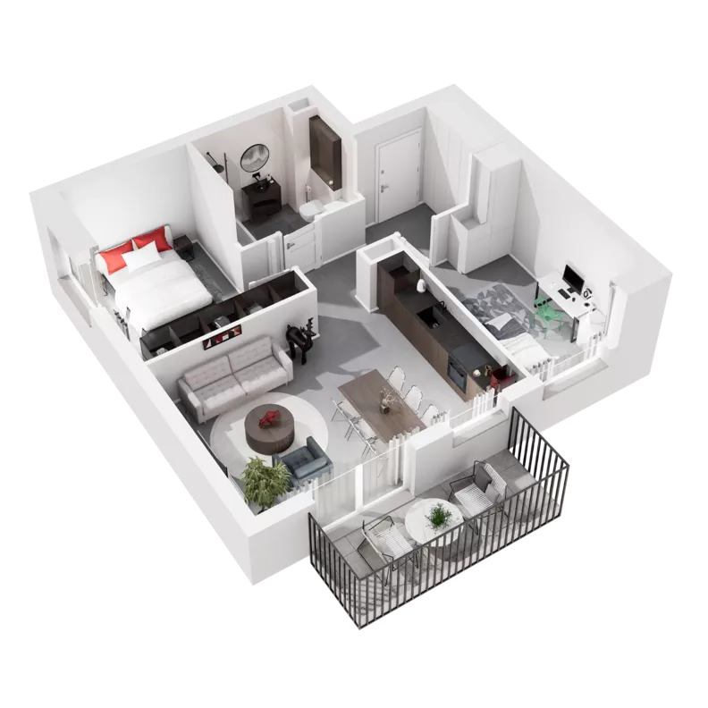 3 pokoje, mieszkanie 55,81 m², piętro 2, oferta nr 9.A.20, Urzeka - budynek 9, Gdańsk, Jasień, ul. Guderskiego / Czermińskiego